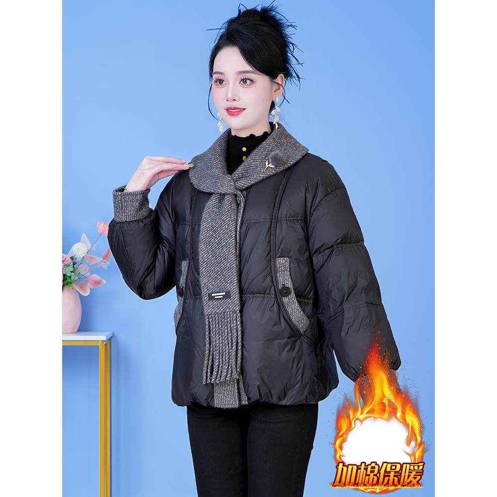 ROUMIKL2025新款服女士短款秋冬季加绒衣高级感加厚保暖袄外套