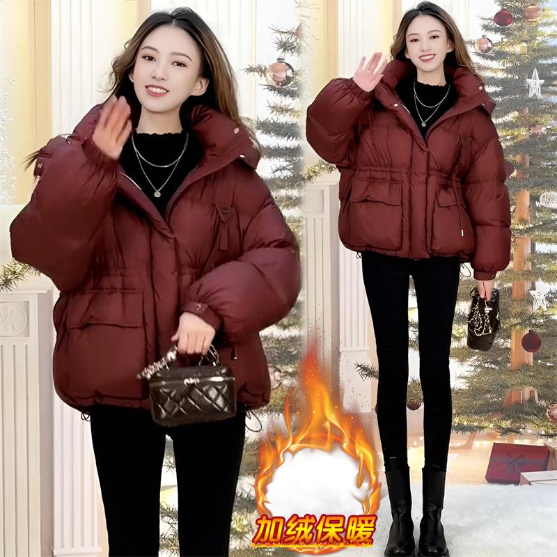 ROUMIKL2025冬季洋气网红炸街拼接撞色上衣女高级感加绒加厚夹服