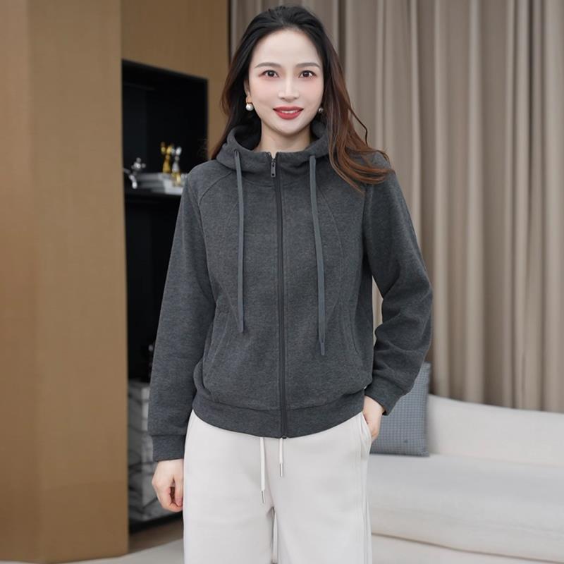 ROUMIKL秋季巨好看的卫衣女2025新款爆款小个子洋气显瘦减龄抽绳