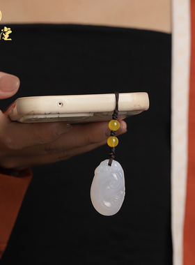 寅亥堂天然玉髓如意挂件男女吊坠玛瑙吉祥物手机链包挂钥匙扣装饰