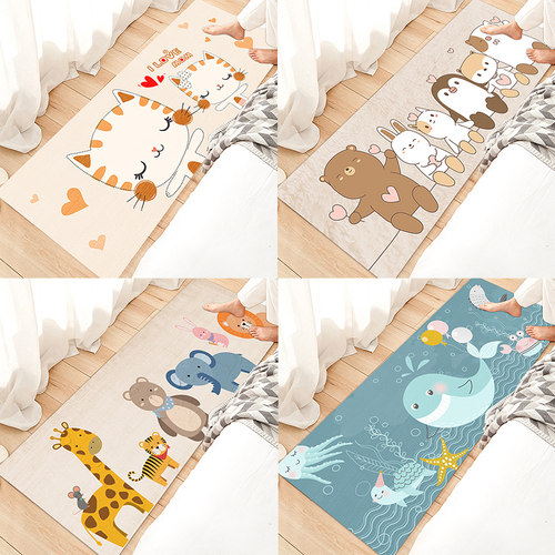 ins风卡通床边地毯房间少女飘窗