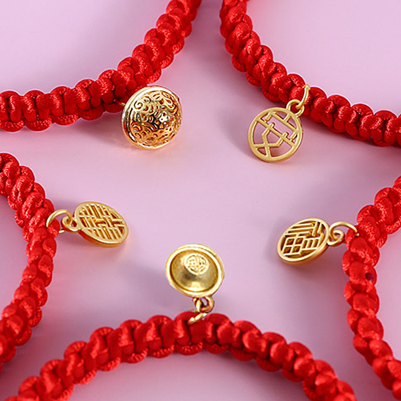 猫咪新年项圈猫铃铛宠物狗狗脖子饰品围脖编织红绳项链脖圈猫项链