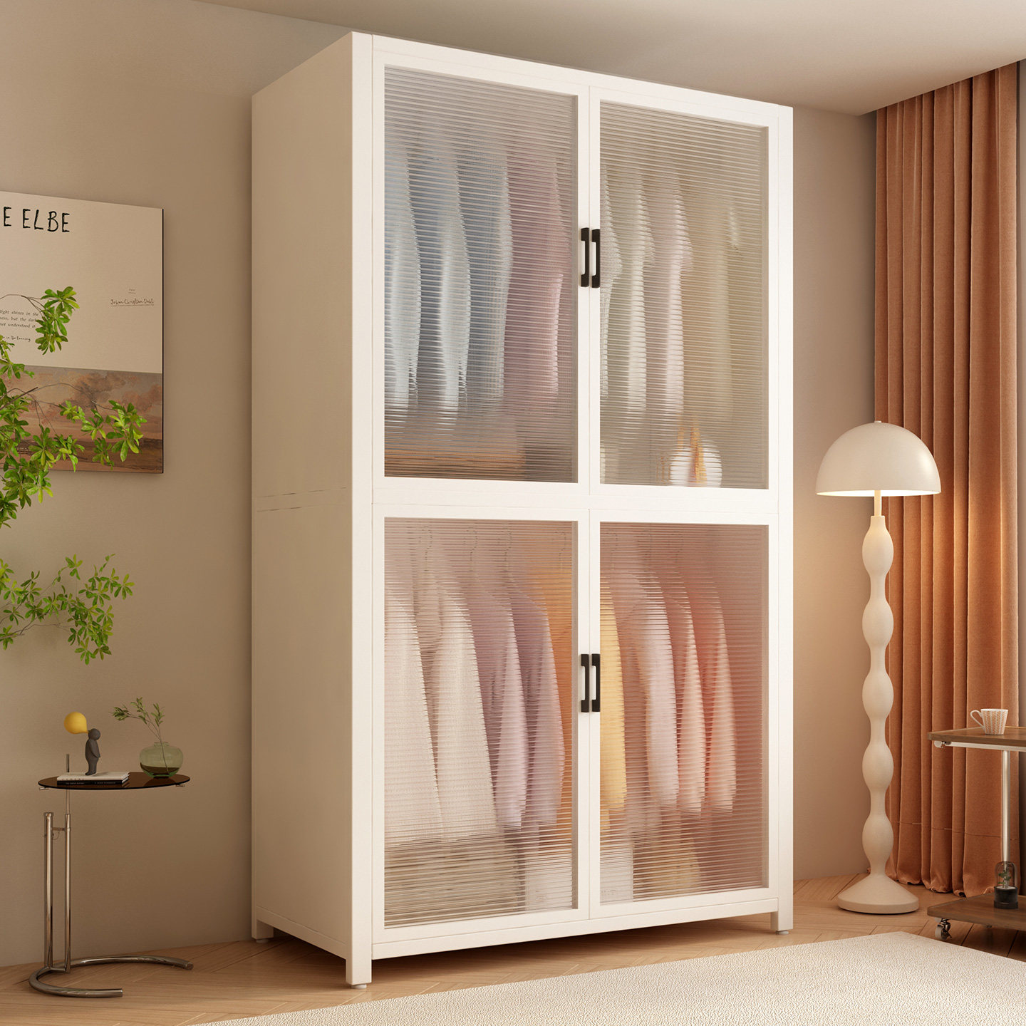 钢制衣柜2025新款爆款出租房家用卧室简易组装金属框架衣橱收纳柜