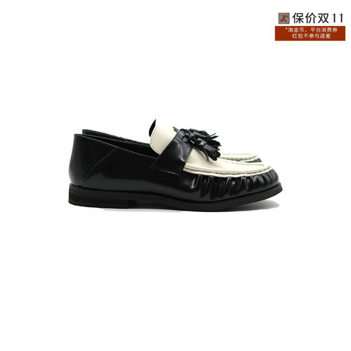 AnOtherProject褶皱圆头乐福鞋