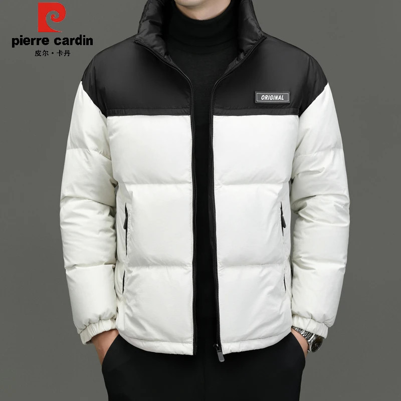 皮尔卡丹冬季男士绒绒拼色羽绒服