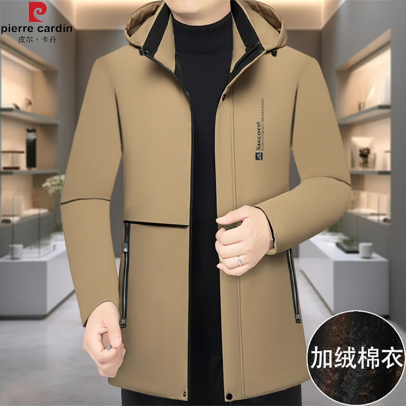 皮尔卡丹冬季加厚保暖时尚棉服男