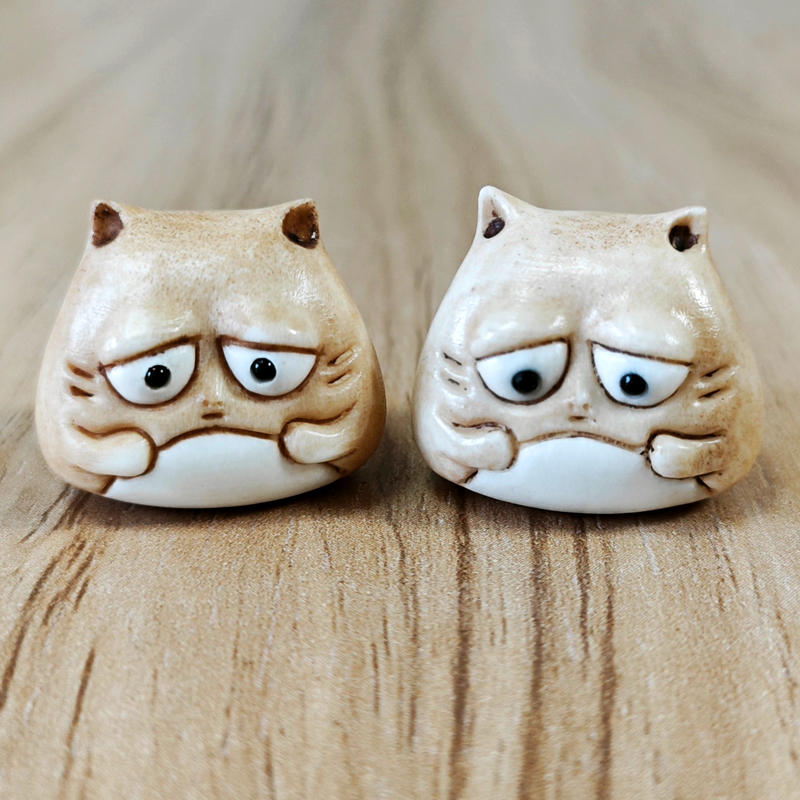 呆萌大脸猫招财文玩diy手串配饰