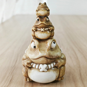 鹿角根付呱呱金蟾文玩DIY手串配饰隔珠三通盘玩手把件茶宠小摆件