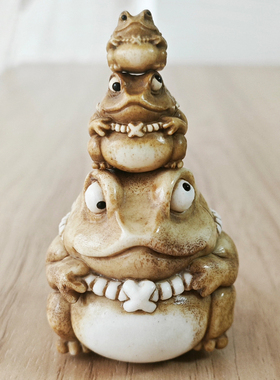 鹿角根付呱呱金蟾文玩DIY手串配饰隔珠三通盘玩手把件茶宠小摆件