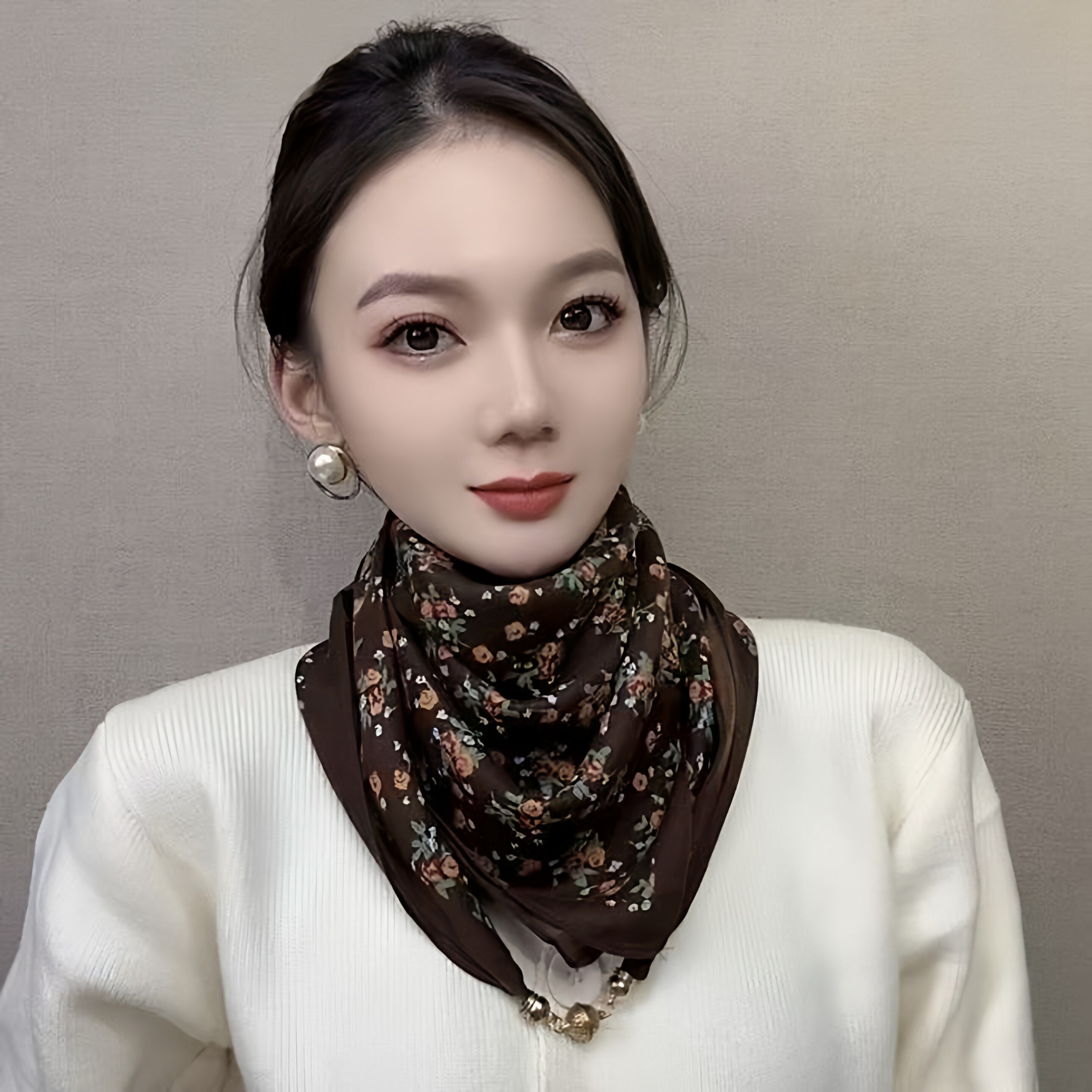 磁吸百搭针织保暖护颈三角巾