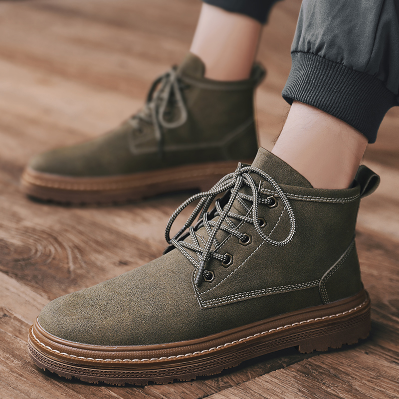 秋季马丁靴男中帮英伦风百搭