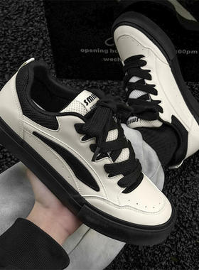 潮牌鞋子男鞋2025新款冬季韩版面包鞋休闲百搭运动厚底板鞋男潮鞋