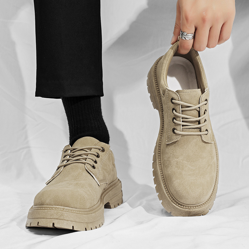 春季男鞋休闲皮鞋英伦风工装劳保