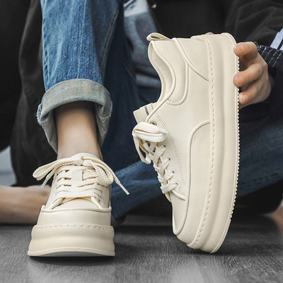 2025新款真皮透气男士小白鞋