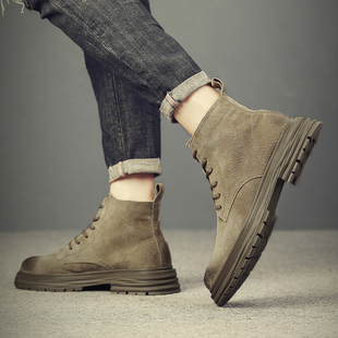 马丁靴男2025秋冬新款英伦短靴子靴潮百搭透气鞋高帮鞋男鞋工装靴