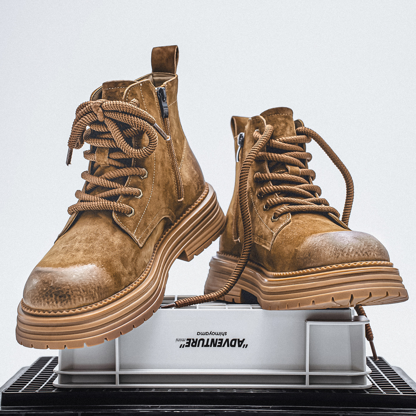 马丁靴男2025新款冬季真皮高帮鞋