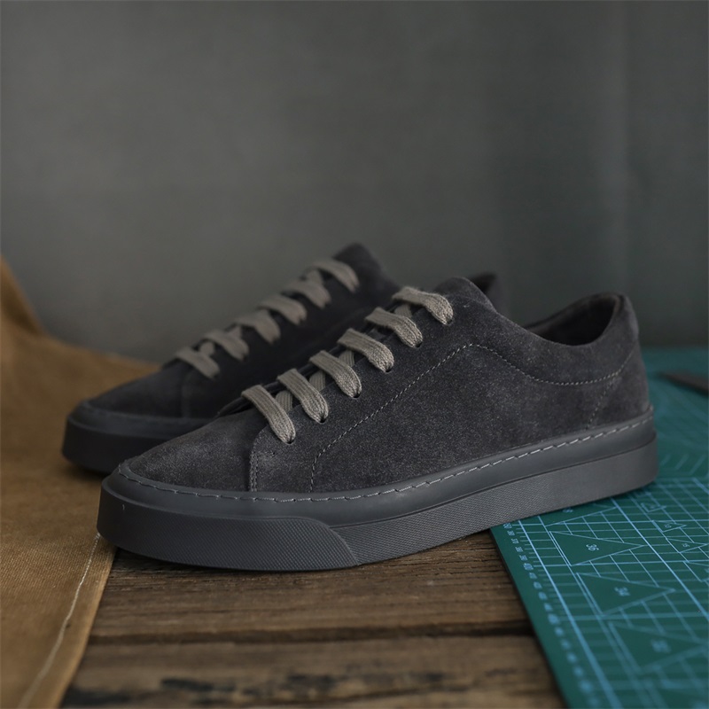 春季低帮反绒皮板鞋男韩版潮流