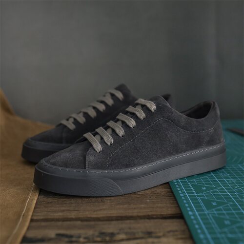 春季低帮反绒皮板鞋男韩版潮流