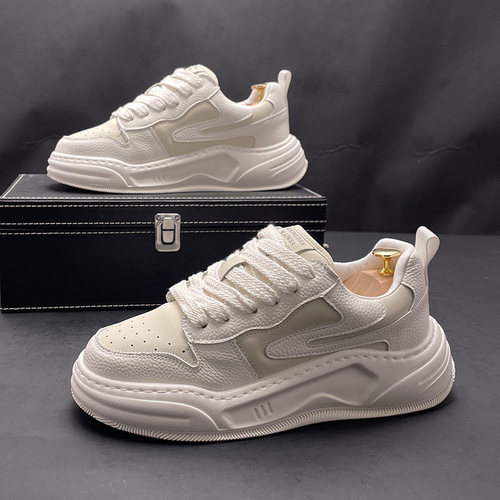 冬季男士内增高厚底小白板鞋