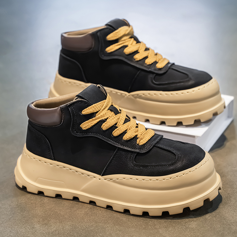 高帮男鞋2025年新款秋季厚底增高