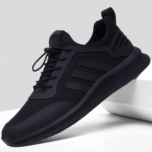 黑色男鞋美式潮牌网面透气运动鞋