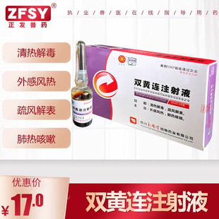 兽药双黄连注射液牛猪清热疏风解表外感风热肺热咳嗽
