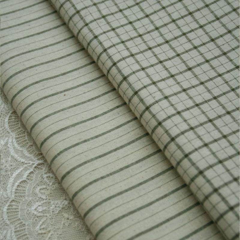 蓝骊布艺复古麻色格子条纹色织棉布日式ZAKKA桌布衬衫连衣裙面料