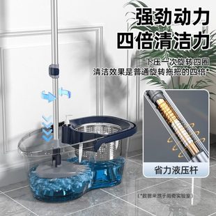 2024免手洗自动拖地神器一拖净墩布 干脱旋转拖把甩水家用懒人新款