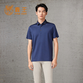 春夏新款 鹿王桑蚕丝短袖 纯色商务百搭简约时尚 半袖 领恤男衬衫