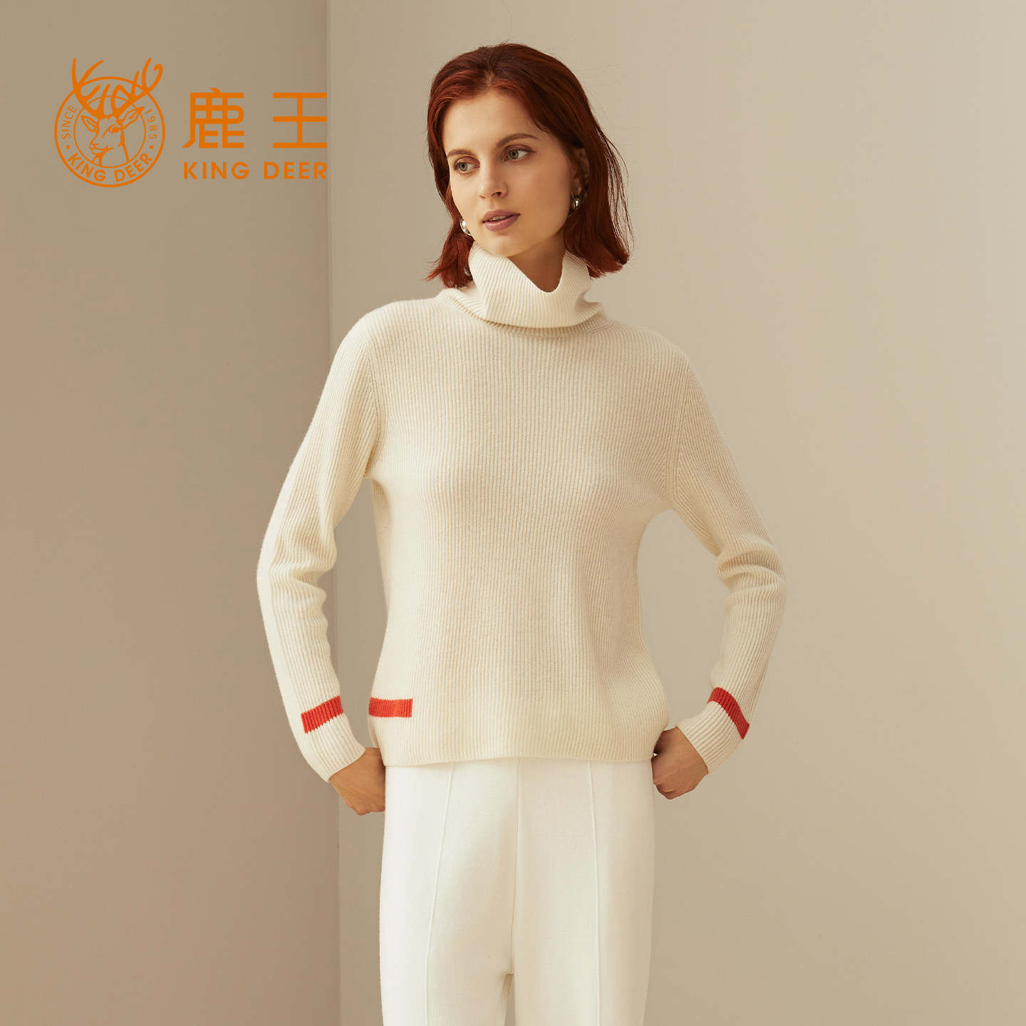 鹿王100%羊绒衫女樽领变化组织套衫百搭简约宽松保暖春秋冬新款,女装/女士精品,羊绒衫,淘宝优惠券,粉丝福利购,淘宝优惠卷