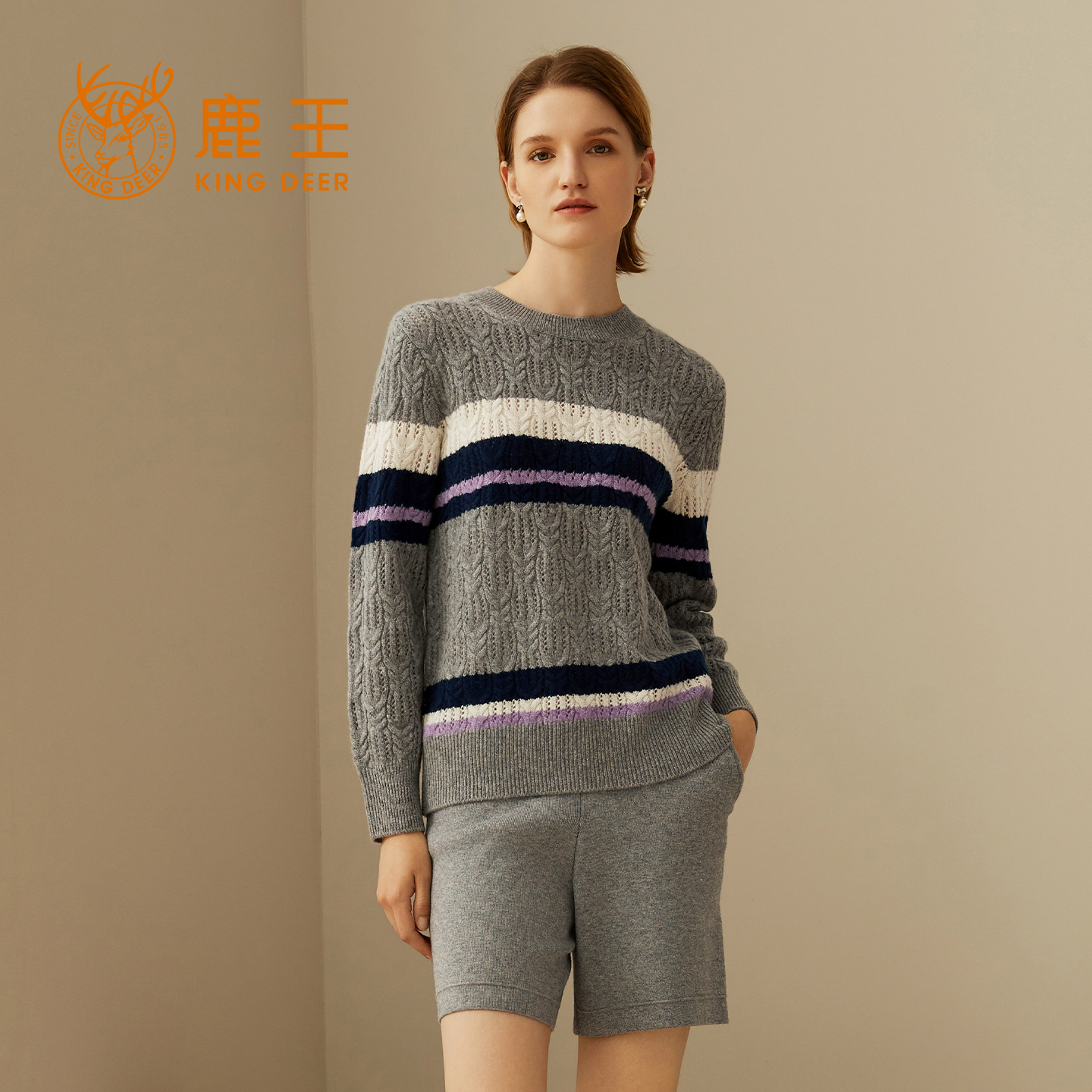 女士羊绒衫圆领2024秋冬新款