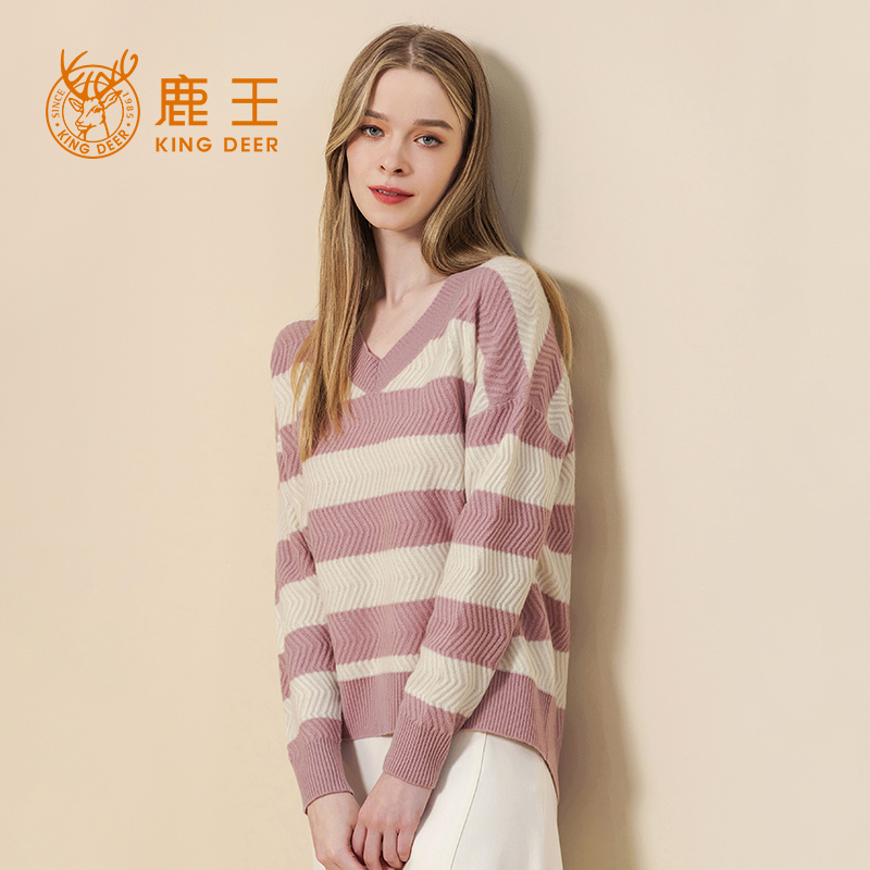 KingDeerV领变换组织羊绒衫