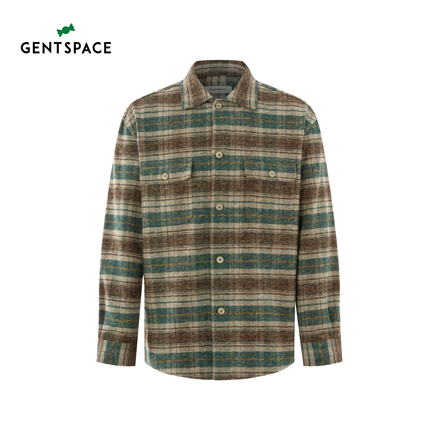 GENTSPACE秋冬季新品时尚格纹男士长袖外穿衬衫