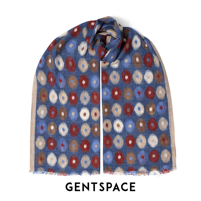 GENTSPACE浅蓝色绵羊毛围巾