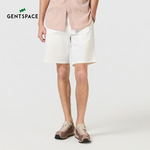 GENTSPACE26年春夏新品舒适棉混纺经典百搭斜纹男士短裤