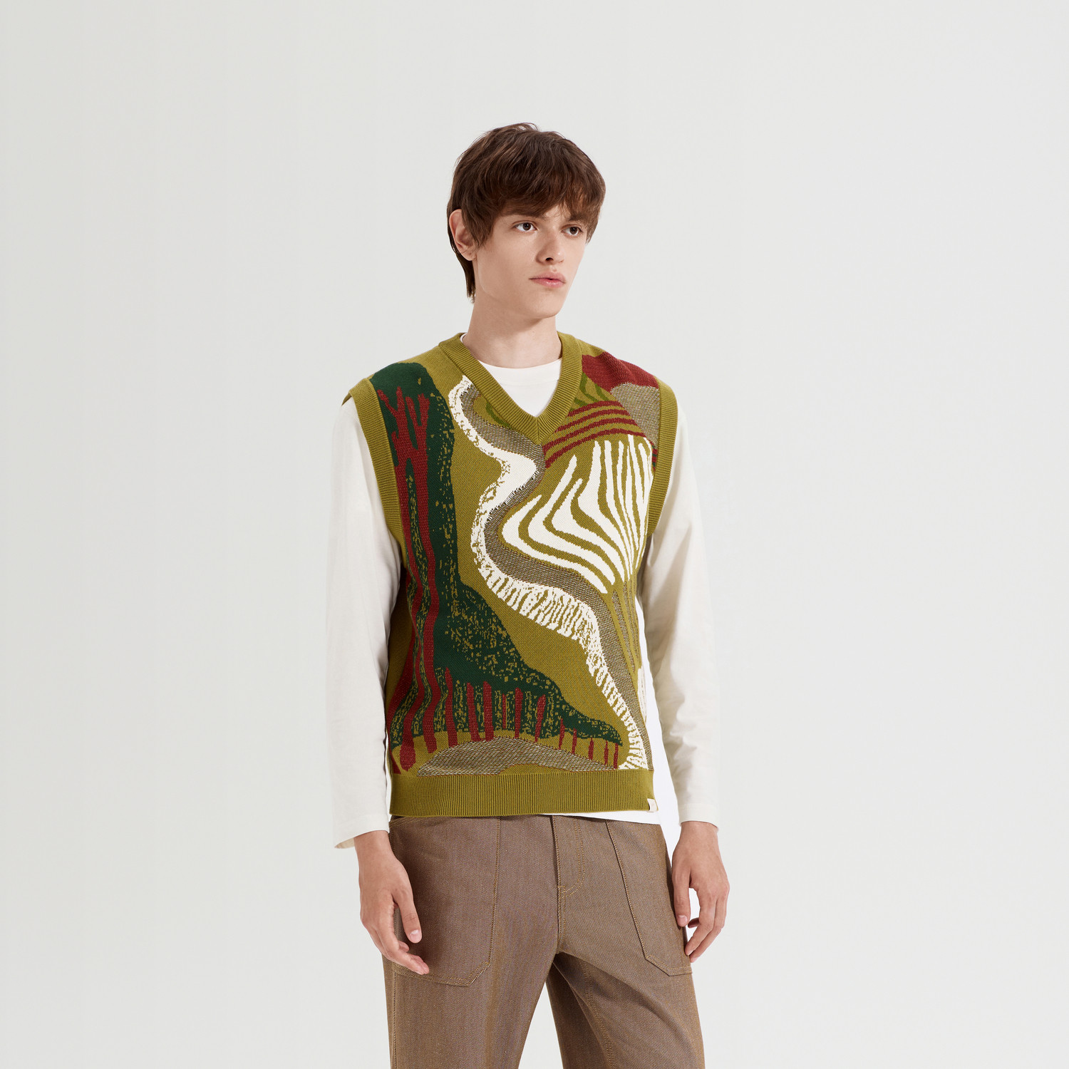 【商场同款】GENTSPACE 春季新品背心马甲提花针织