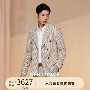 商务正装 GENTSPACE春夏新品 双排扣修身 西服外套 男士 休闲单西西装