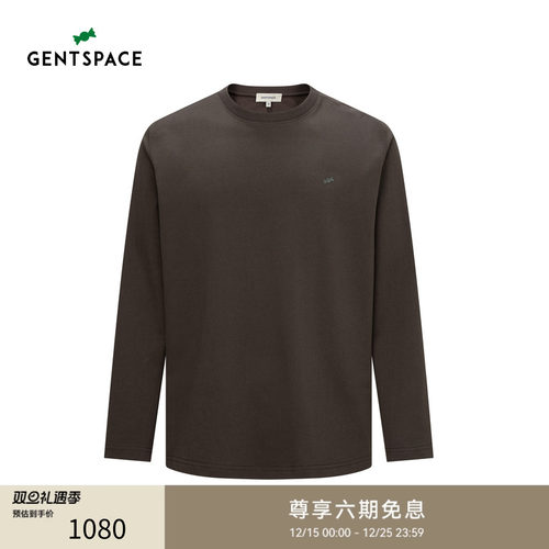GENTSPACE 2025年春新品简约圆领基础休闲宽松长袖T恤衫