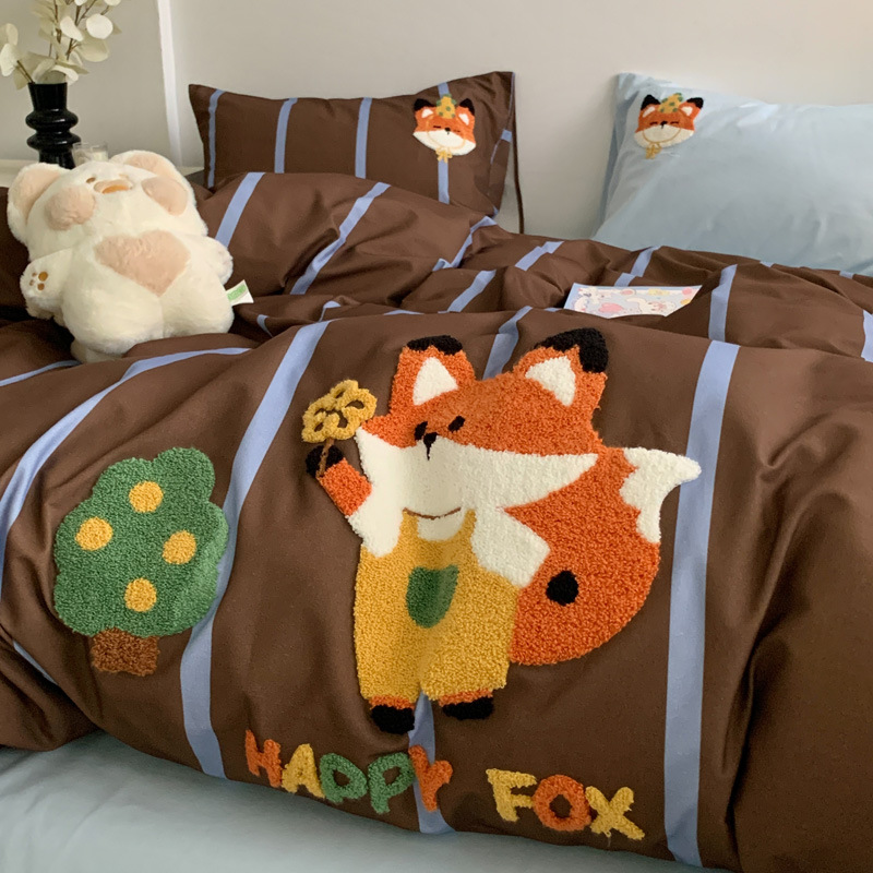 卡通毛巾绣加厚纯棉磨毛床上