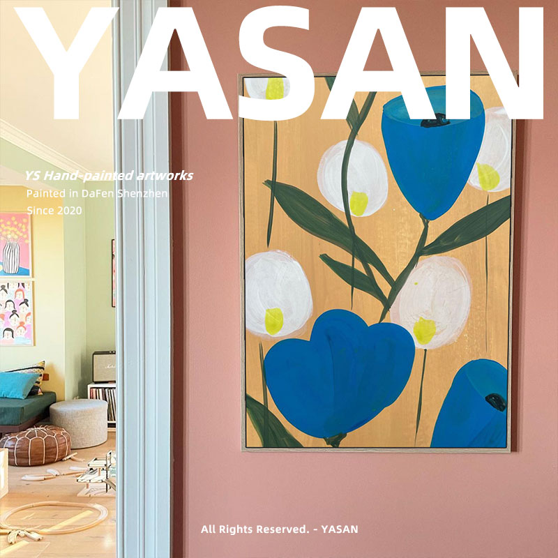 YASAN 纯手绘植物花卉油画餐厅艺术装饰画客厅背景墙创意组合挂画图片