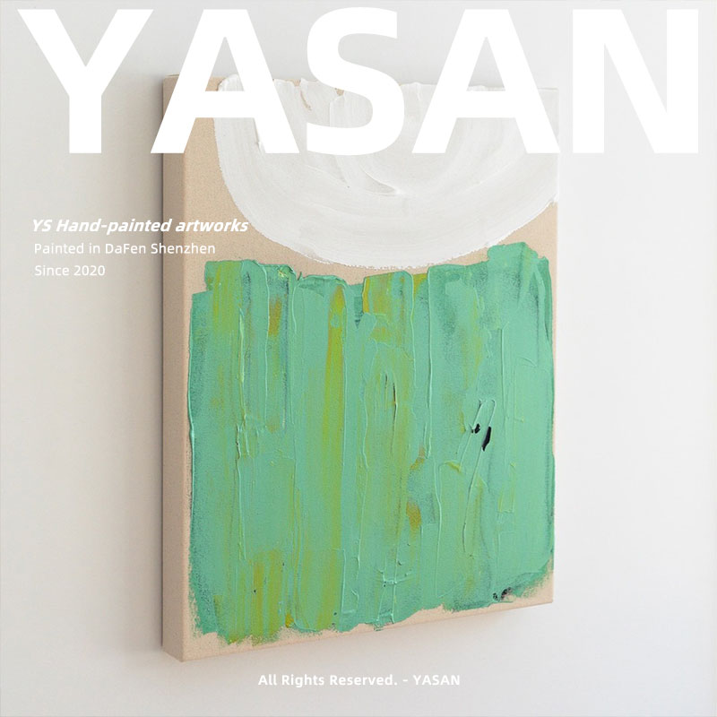 YASAN 纯手绘抽象色块油画客厅创意背景装饰画卧室高端艺术肌理画图片