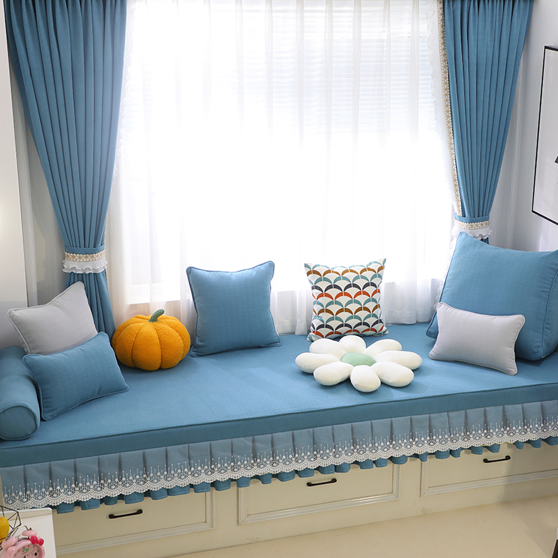 浩宅飘窗垫定做抹茶绿高密度海绵