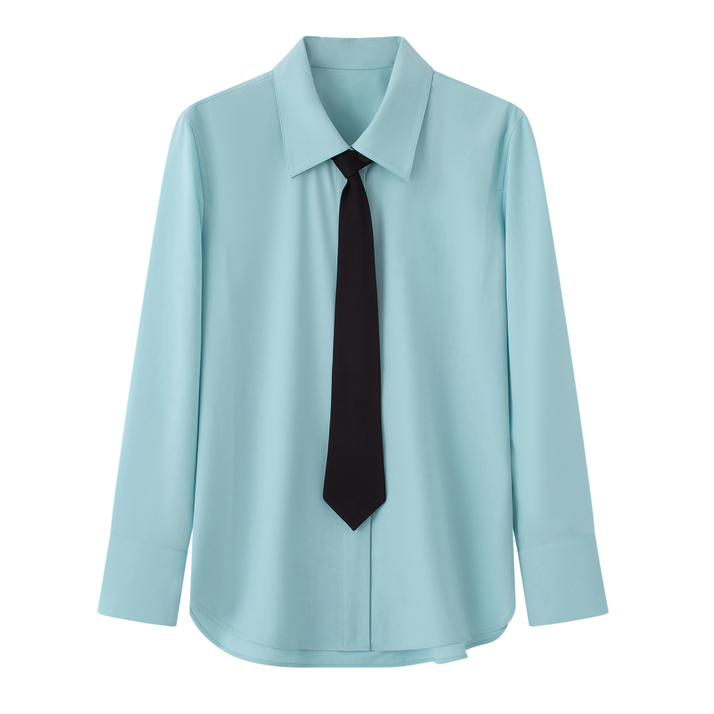 学院风百搭蓝色领带衬衫衬衣