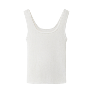 百搭休闲小众内搭吊带上衣 新款 艾 白色U型领针织背心女2026春季