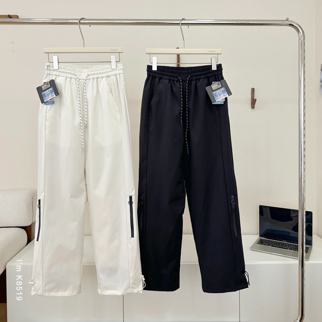 松紧抽绳腰抗寒保暖工装羽绒裤