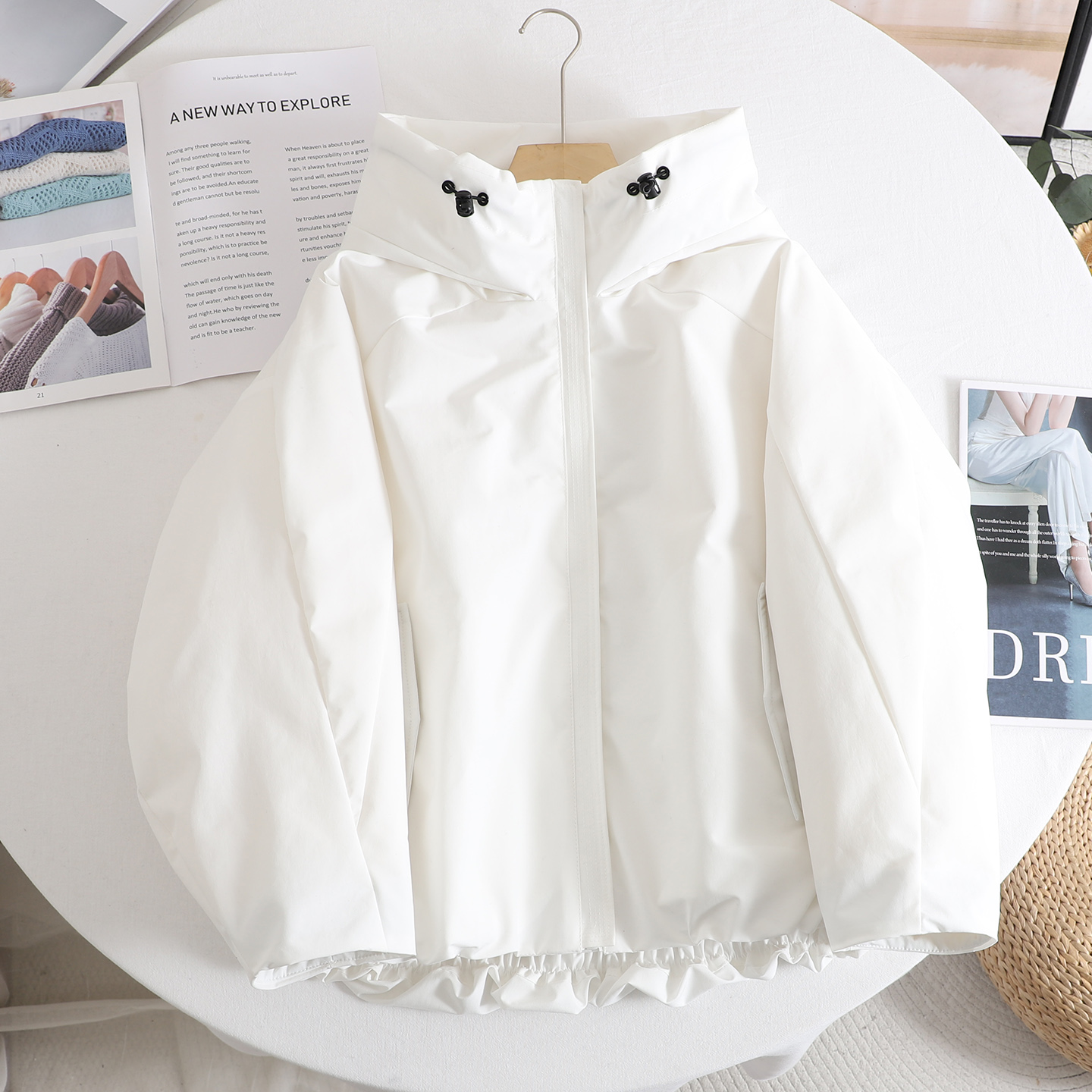 韩版冲锋衣面料冬款鹅绒服外套