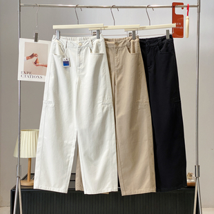 百搭高腰显瘦水洗棉休闲裤 松弛感立体廓型工装 新款 女2026春装 裤