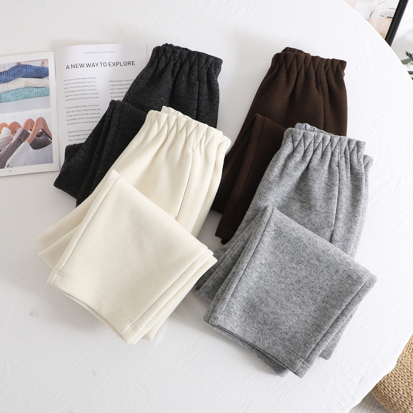 慵懒风高腰显瘦钻石直筒卫裤女2026春季宽松百搭通勤垂感休闲裤,女装/女士精品,卫裤,淘宝优惠券,粉丝福利购,淘宝优惠卷