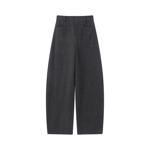 时尚通勤简约风毛呢阔腿裤