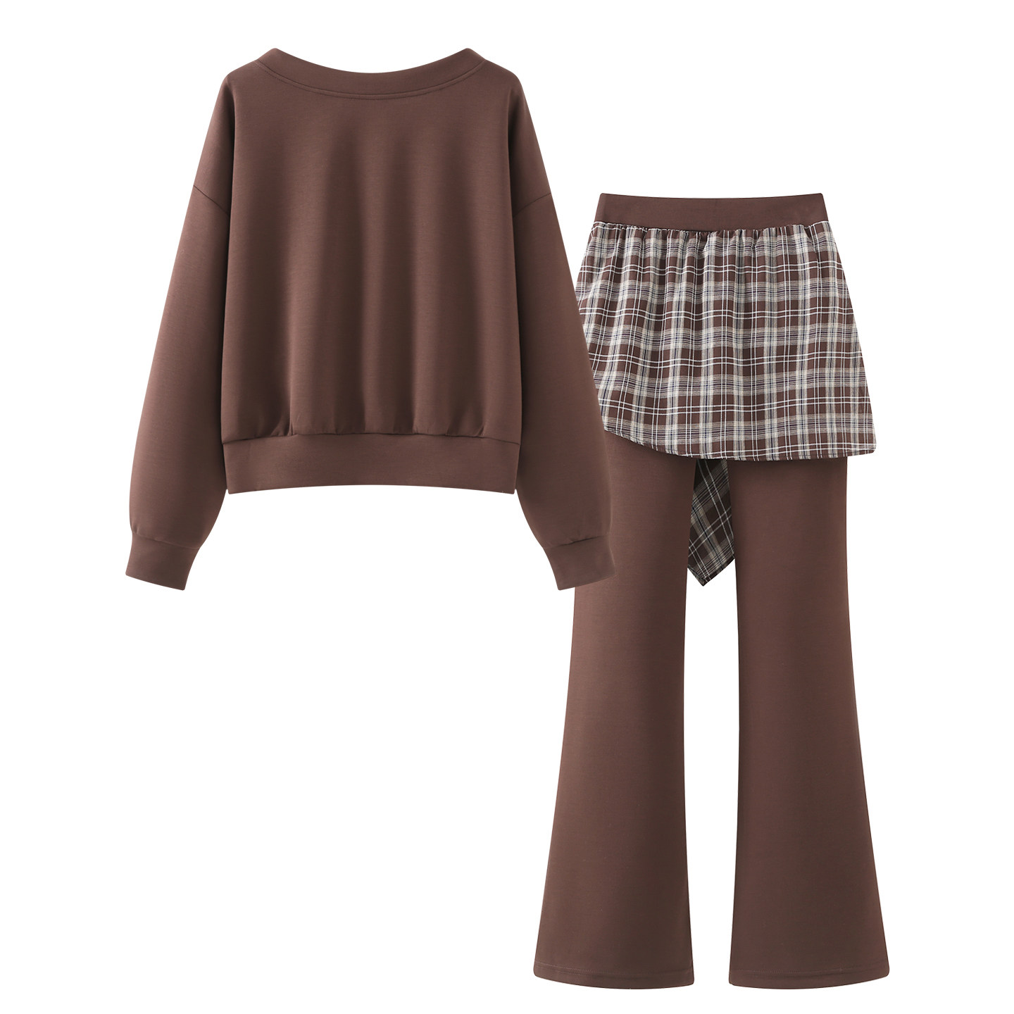 韩系休闲风斜肩卫衣微喇裤套装女2026春季气质小个子减龄两件套,女装/女士精品,时尚套装,淘宝优惠券,粉丝福利购,淘宝优惠卷